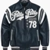 Pelle Pelle Encrusted Leather Varsity Jacket