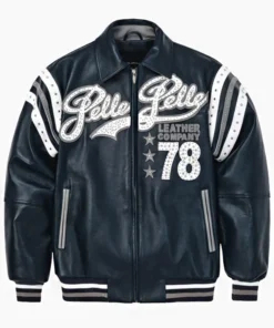 Pelle Pelle Encrusted Leather Varsity Jacket