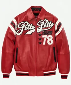 Pelle Pelle Red Varsity Leather Jacket