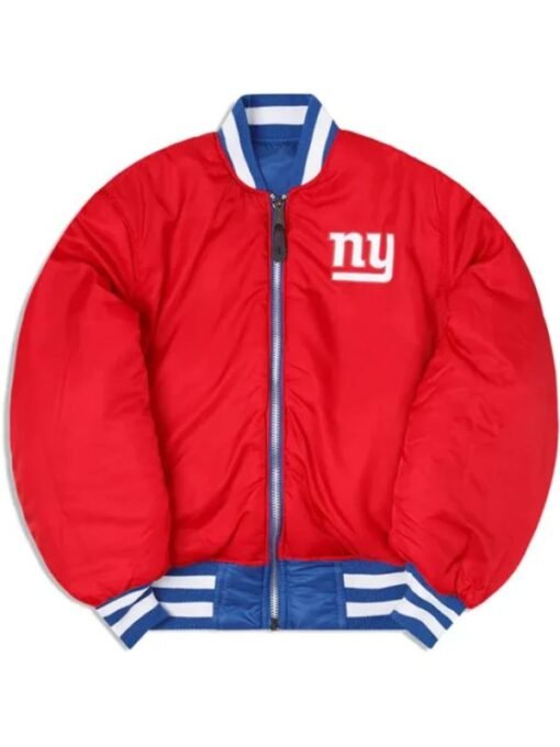 NFL New York Giants MA-1 Bomber Satin Jacket