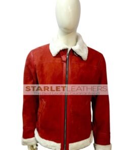 Spirited Ryan Reynolds Clint Briggs Suede Red Leather Jacket