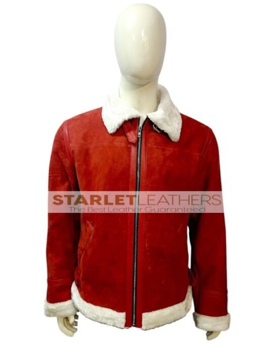 Spirited Ryan Reynolds Clint Briggs Suede Red Leather Jacket