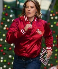 Jingle Bell 2024 Avery Unisex Red Varsity Bomber Jacket