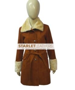 Carly Chaikin Mr. Robot Brown Shearling Coat