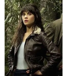 DG Tin Man Zooey Deschanel Brown Leather Jacket