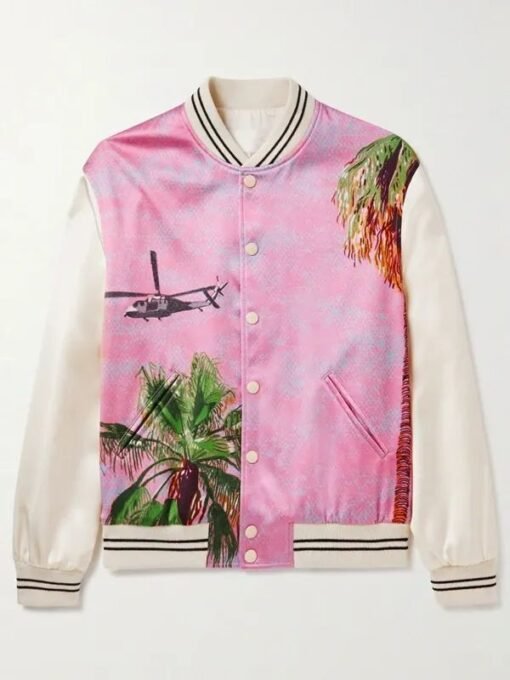 John Legend Pink Satin Bomber Jacket