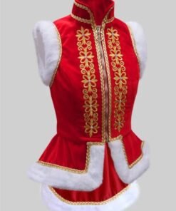 Women Christmas Red Velvet Jerkin