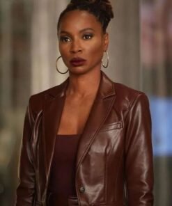 Found S02 Gabi Mosely Brown Blazer Leather Jacket