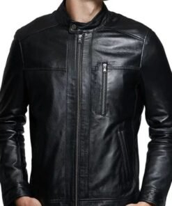 Classic Men’s Real Black Leather Jacket