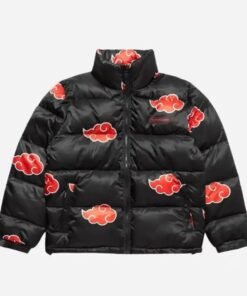 Naruto Akatsuki Black Puffer Jacket