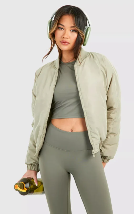 Modern Luxe Cropped Bomber Jacket