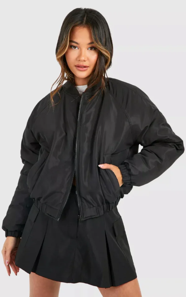Modern Luxe Cropped Bomber Jacket