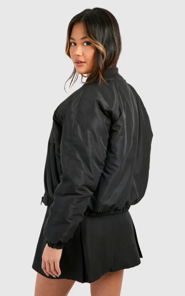 Modern Luxe Cropped Bomber Jacket