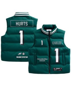 Jalen Hurts Player Green Puffer Vest