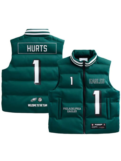 Jalen Hurts Player Green Puffer Vest