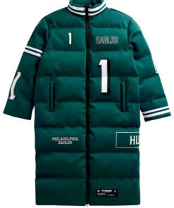 Off Season Jalen Hurts Green Puffer Long Coat