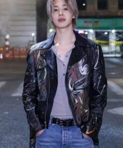 Jimin Who Song Leather Jacket