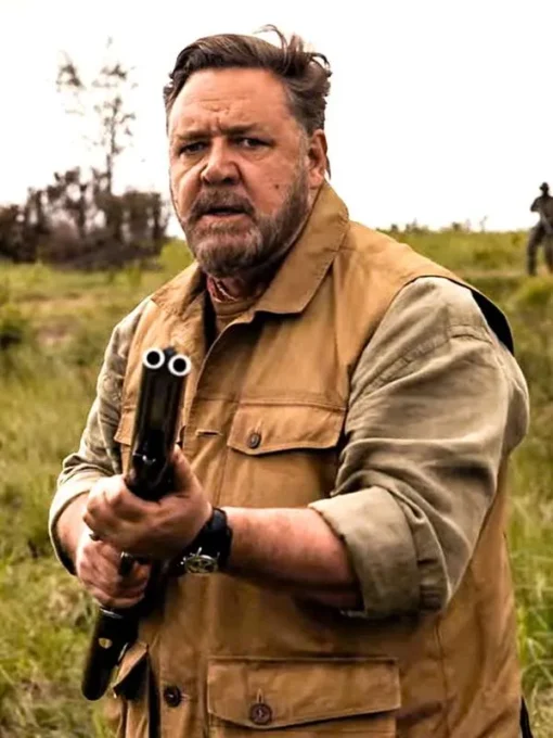 Russell Crowe Kraven the Hunter Brown Vest