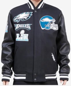 Mashup Philadelphia Eagles Black Varsity Jacket