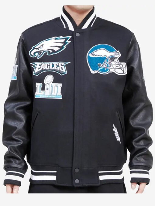 Mashup Philadelphia Eagles Black Varsity Jacket