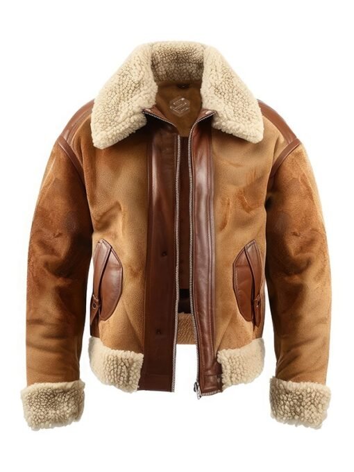 Men's Brown Beige B3 Aviator Flight Jacket