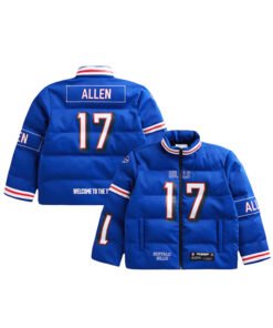 Josh Allen NFL Player Blue Puffer Jacket