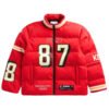 Off Season Travis Kelce Chiefs Player Red Puffer Jacket