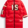 Off Season Kansas City Chiefs Red Puffer Long Coat