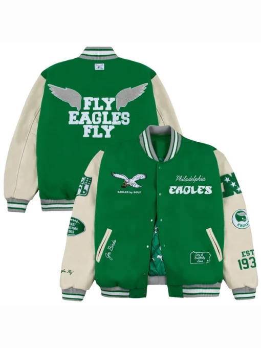 GOLF WANG Kelly Green Philadelphia Eagles Varsity Jacket