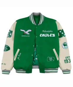 GOLF WANG Philadelphia Eagles Green Letterman Jacket