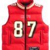 Off Season Travis Kelce Chiefs Player Red Puffer Vest