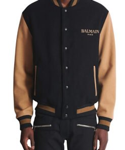 Two-tone And Cashmere Varsity Jacket