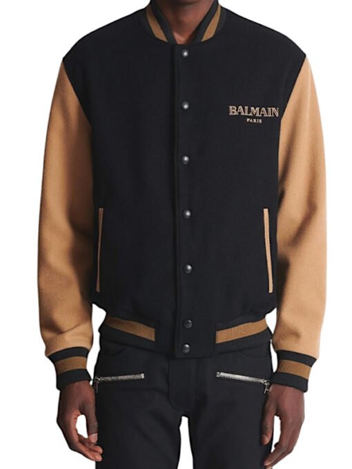 Two-tone And Cashmere Varsity Jacket