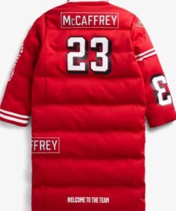 McCaffrey Scarlet Red Puffer Long Coat