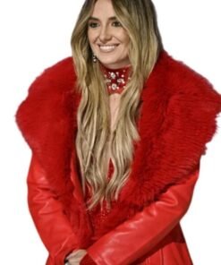 Lainey Wilson Red Fur Coat