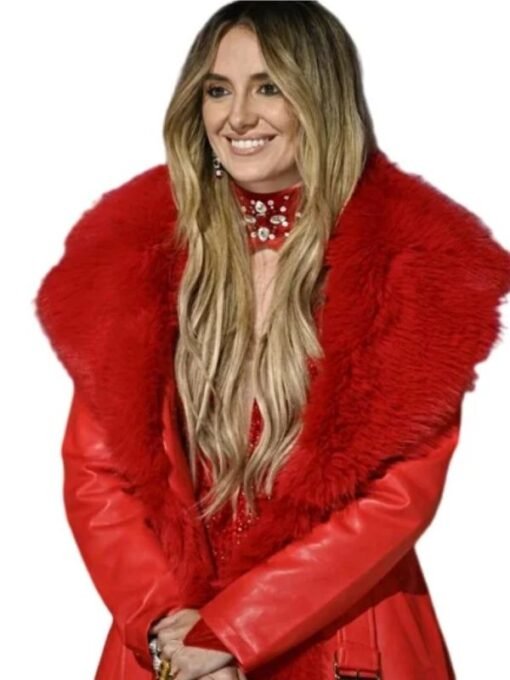 Lainey Wilson Red Fur Coat