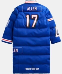 Josh Allen NFL Player Puffer Long Coat