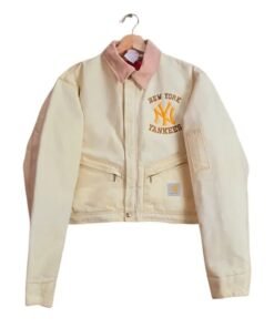 Vintage 90’s New York Yankees White Crop Jacket