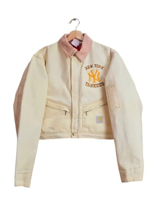 Vintage 90’s New York Yankees White Crop Jacket