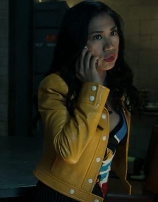 The Equalizer S03 Liza Lapira Yellow Leather Jacket