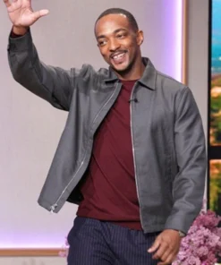 The Jennifer Hudson Show Anthony Mackie Grey Jacket