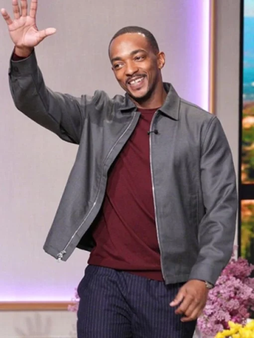 The Jennifer Hudson Show Anthony Mackie Grey Jacket