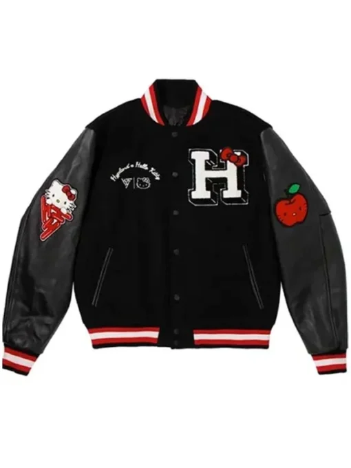 hello kitty black varsity jacket