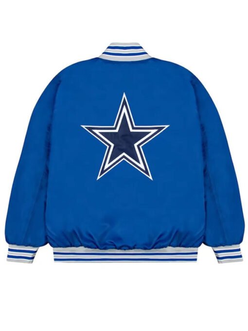 Dallas Cowboys GOLF WANG Satin Full-Snap Blue Jacket