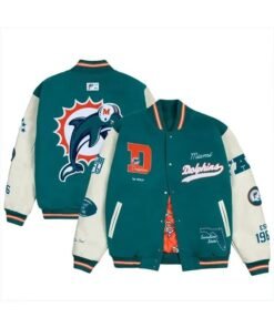 GOLF WANG Miami Dolphins Letterman Full-Snap Jacket