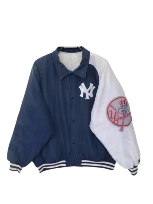 New York Hailey Bieber Yankees Starter Bomber Jacket