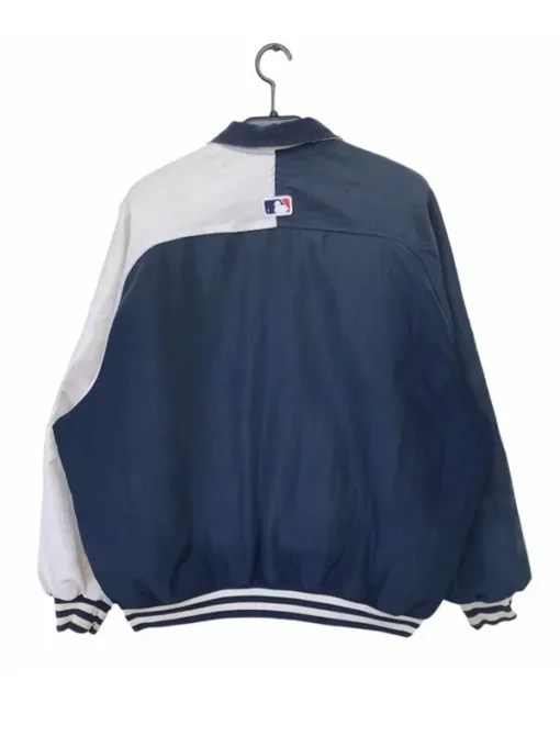 Hailey Bieber Blue & White Bomber Jacket