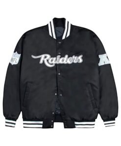 Las Vegas Raiders GOLF WANG Satin Bomber Jacket