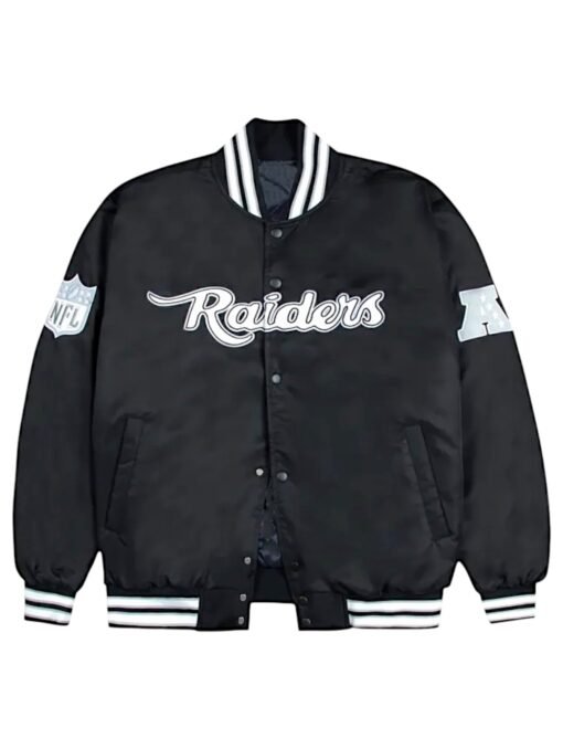 Las Vegas Raiders GOLF WANG Satin Bomber Jacket