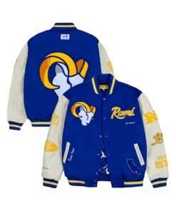 NFL GOLF WANG Los Angeles Rams Royal Varsity Full-Snap Jacket